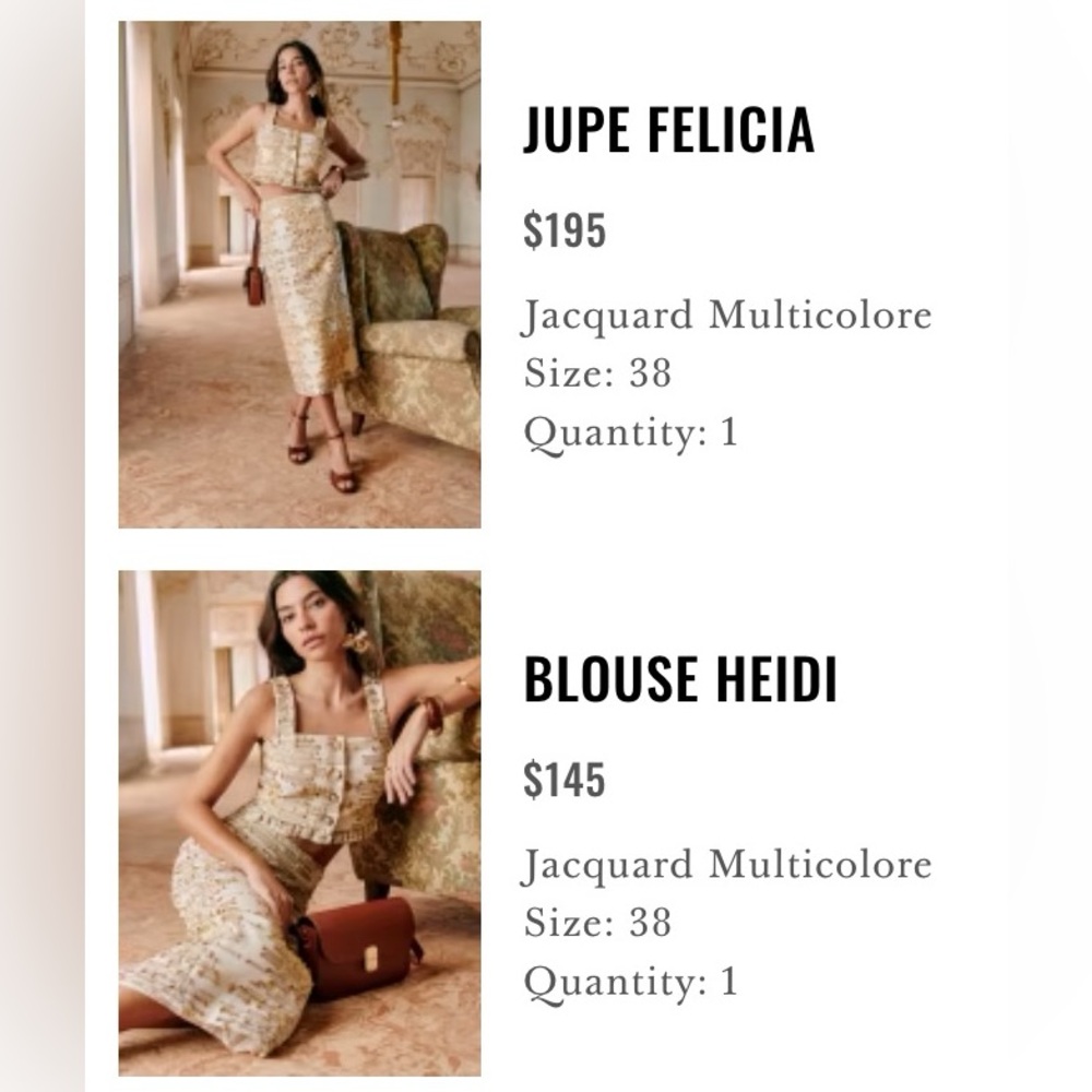 Sezane Felicia Skirt and Heidi Blouse Sezane-  fitted woven - Picture 2 of 10